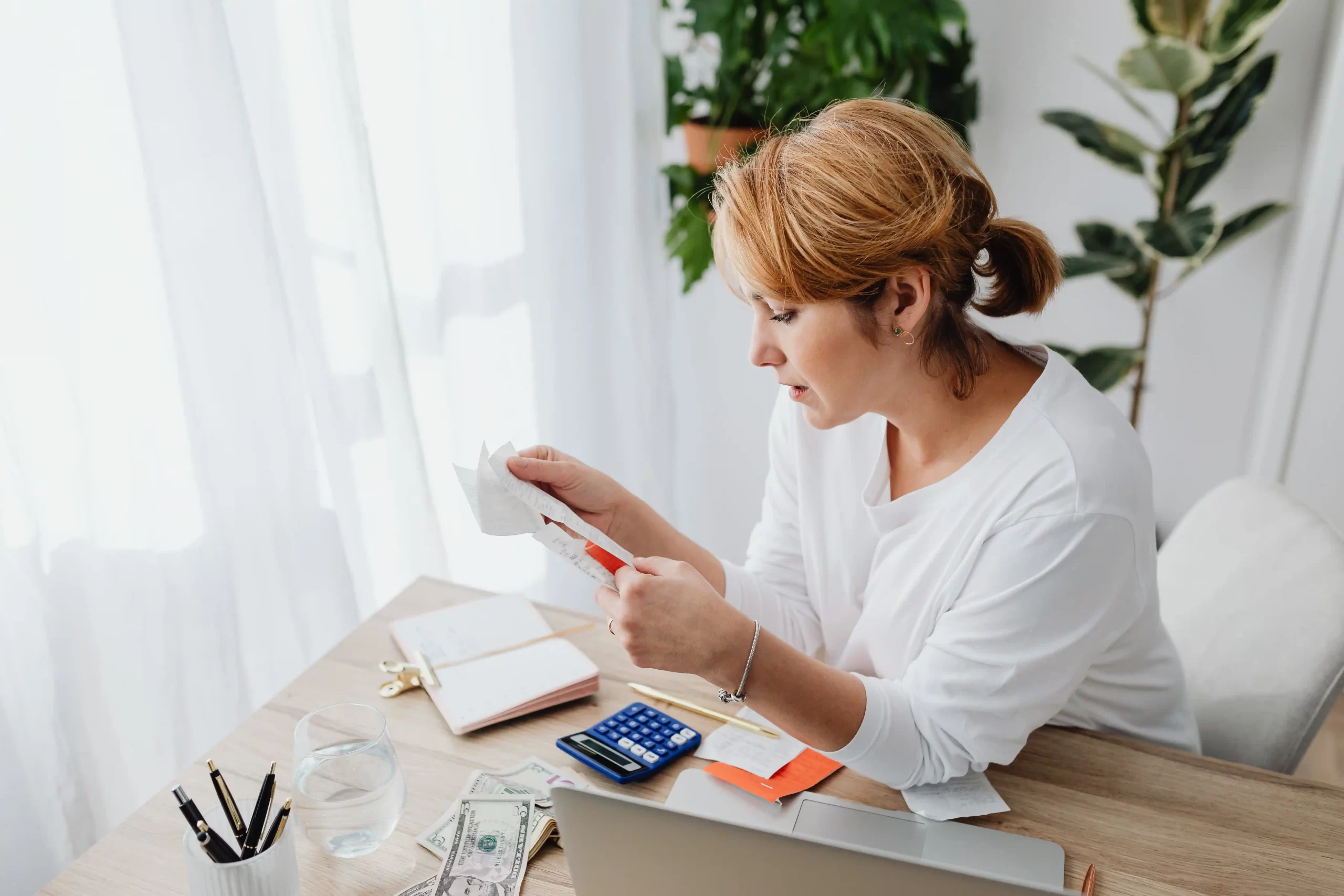 woman managing finances